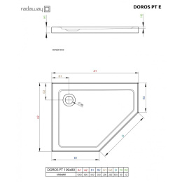 Акриловый поддон для душа Radaway Doros PT E 100x80x5 L Белый SDRPT1080-01L