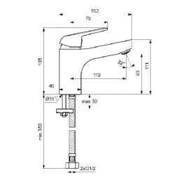 Смеситель для раковины Vidima Fine BA385AA, хром