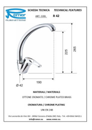 Смеситель Remer для кухни RR R42  35mm