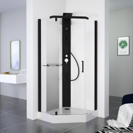 Душевая кабина 90x90x217 Black&White (G8705) акрил, Поддон низкий