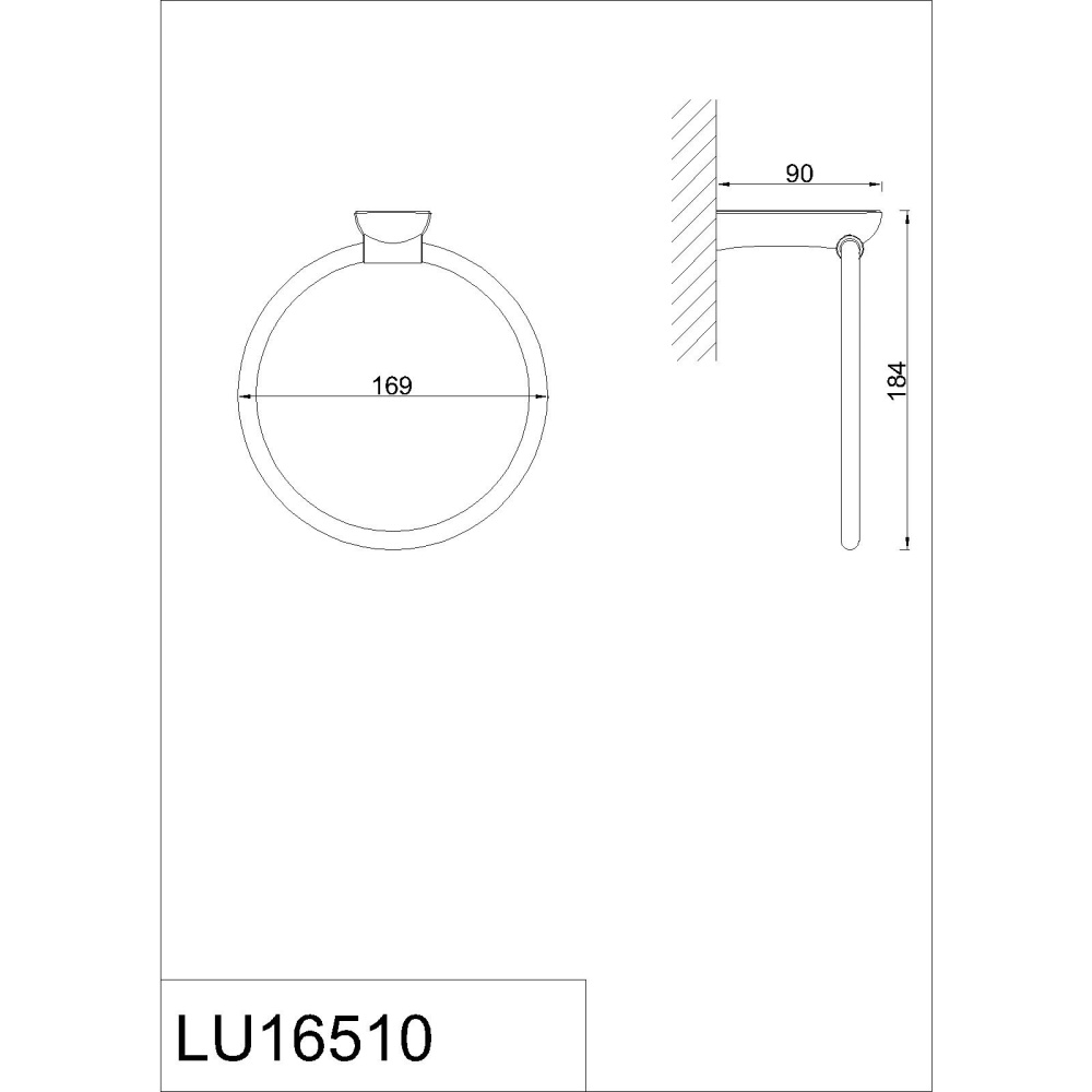 Полотенцедержатель кольцо Rush Luson LU16510