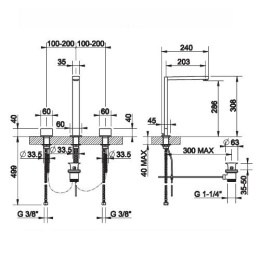 Смеситель для раковины Gessi Rettangolo (20405#031) хром