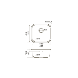 Кухонная мойка Omoikiri Omi 44-U (4993191) вороненая сталь