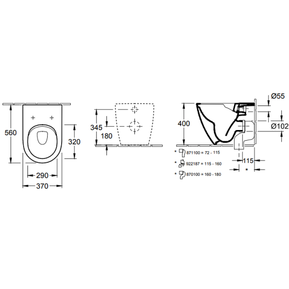 Villeroy&Boch Subway 2.0 5602R0R1 Унитаз с открытым смывным краем, с грязеотталкивающим покрытием - 