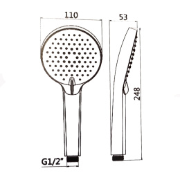 Фото Душевая лейка ручная Paini Torino TRYO155F3D110 черный