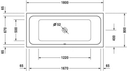 Акриловые ванны 180 см Акриловая ванна 180x80 Duravit (700101000000000), прямоугольная