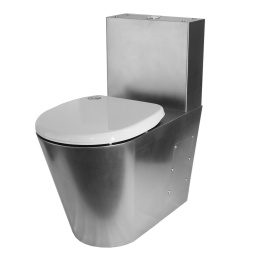 Унитаз-компакт антивандальный напольный с сидением антивандальный AN-T002 из нержавеющей стали
