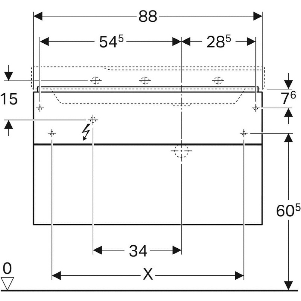 Geberit Xeno2 500.515.00.1 Тумба для раковины, с ящиками выдвижными