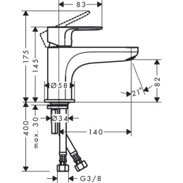 Фото Смеситель на борт ванны Hansgrohe Rebris E 72435000 Хром