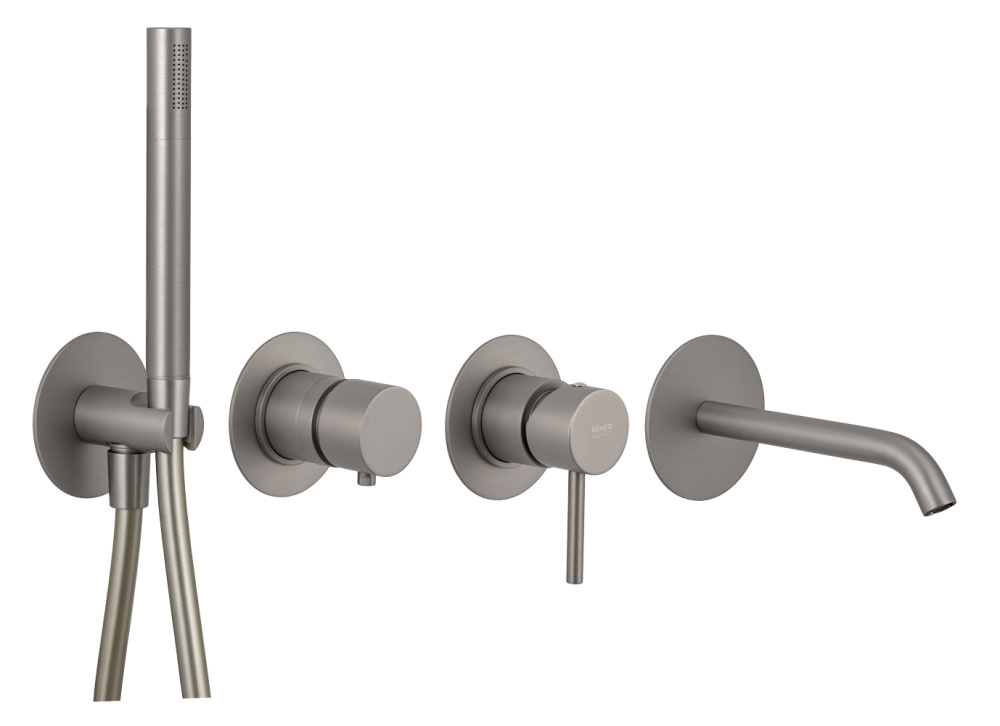 Фото Remer X STYLE X96S03ROXXNPO Смеситель для ванны встраиваемый (никель (шлифованный))