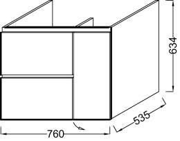 Тумба под раковину Jacob Delafon Soprano 80 см, EB1330-E10, цвет - квебекский дуб