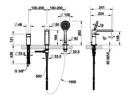 Смеситель для ванны Gessi Via Manzoni (38634#031) хром