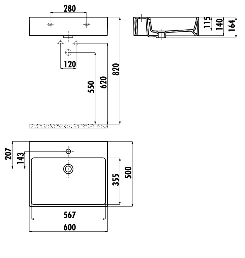 Фото Раковина Creavit Next NX260-00CB00E-0000 белая