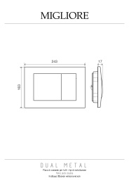 Клавиша двойная Migliore (20460) бронза