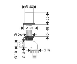 Фото Запорный вентиль Axor 10823800 кухонный, цвет - нержавеющая сталь