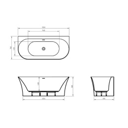 Акриловая ванна BelBagno 155х70 (BB711-1550-700) Белый