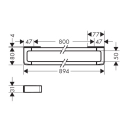 Фото Полотенцедержатель-рейлинг 894 мм Hansgrohe Axor Universal 42833990 (золото)