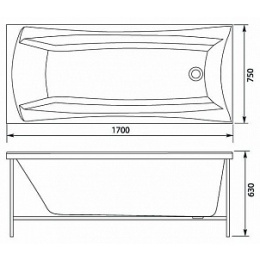 Акриловая ванна 170x75 Aquanet (00139576), Гидромассаж: есть
