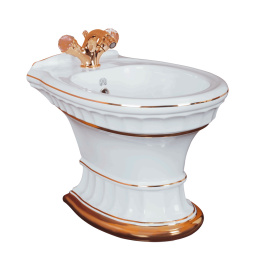 Фото Migliore GIANETA 20929 Биде напольное, декор: D1 золото/белая керамика