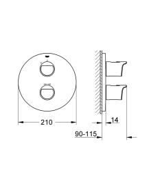 Фото Grohe Grohtherm 2000 New 19354001 Термостат для душа, встраиваемый без подключения шланга