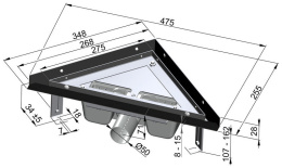 Фото Решетка водосточная треугольная AlcaPlast Grace