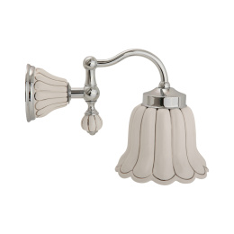 Фото Migliore Olivia 17566 Светильник настенный, плафон керамика белая с декором платина, хром