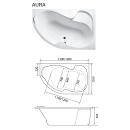 Акриловая ванна 150x105 Marka One (01ау1510л)