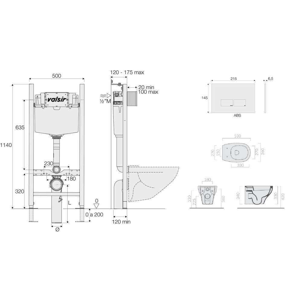 KIT VSCR 7212 Slim P3 Комплект инсталляции 4 в 1, WINNER S BLOCK VS0853202, унитаз EDEN 7212, крышка