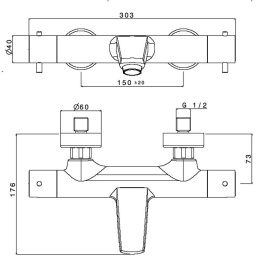 Смеситель Teka Pacific 771210200 Термостат для ванны