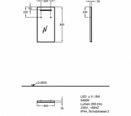 Фото Geberit Renova Compact Y862340000 Зеркало с подсветкой 400*800 мм