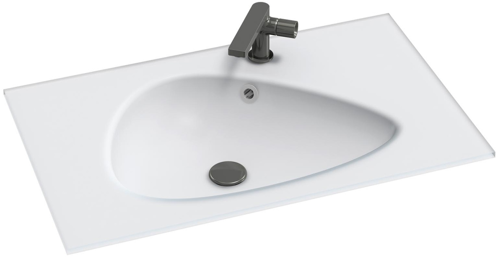 Раковина-столешница Jacob Delafon Nouvelle Vague EB3020-DE1, 80 см, стеклянная, белая, матовая