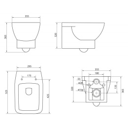 Подвесной унитаз BelBagno Lago BB128CH, безободковый