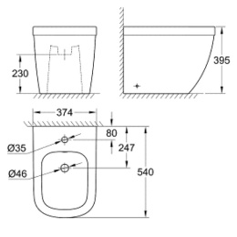 Grohe Euro Ceramic 3934000H Биде напольное, стандартное