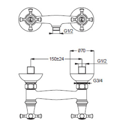 Настенный смеситель Ideal Standard Reflections B9658AA для душа, хром