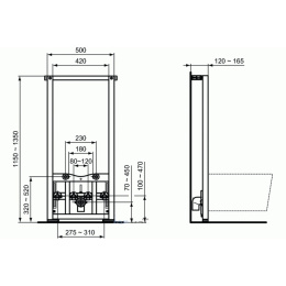 Инсталляция Ideal Standard Prosys с биде Connect Air, D212101, комплект
