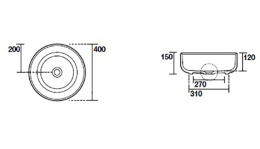 Раковина Kerasan Nolita чаша 40 х 40 x 15 см, цвет коричневый орех