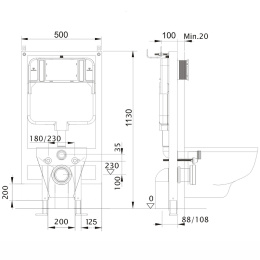 Фото Инсталляция Aquatek INS-0000020 угловая, для унитаза без клавиши смыва
