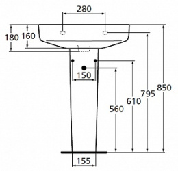 Фото Пьедестал для раковины Ideal Standard Active T412401
