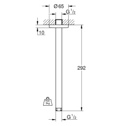 Grohe Rainshower 28497000 Душевой кронштейн потолочный