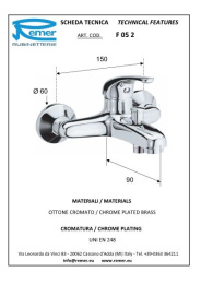 Смеситель Remer для ванны короткий нос RR F05 2 35mm