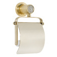 Держатель туалетной бумаги Boheme Royal Cristal (10921-G) с крышкой, золото