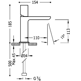 Фото Смеситель для раковины Tres Loft 20010302 (хром)