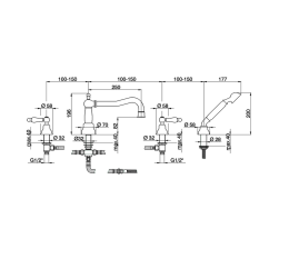 Смеситель для ванны Cisal Arcana Toscana TS00026421, хром