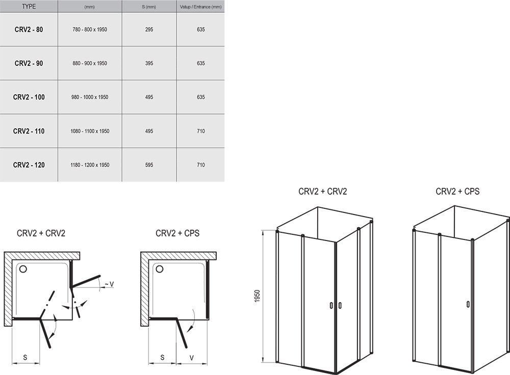 Элемент душевого уголка Ravak (1QVD0C00Z1)