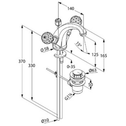 Смеситель для раковины Kludi Adlon (5101045G4) золото