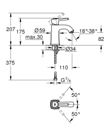 Grohe Grandera 23310IG0 Смеситель для раковины, стандартный