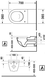 Подвесной унитаз Duravit Starck 3 2203090000, белый