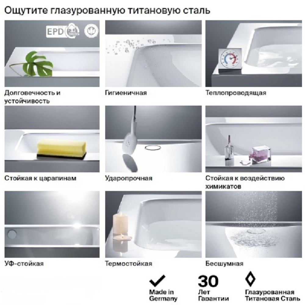 Фото Ванна стальная Bette Ocean 8854-000, 170 х 75 см