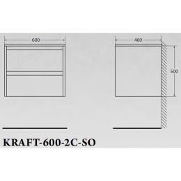 Тумба под раковину BelBagno Kraft KRAFT-600-2C-SO-RT, подвесная