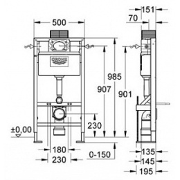 Инсталляция для унитаза Grohe Rapid SL 38586001
